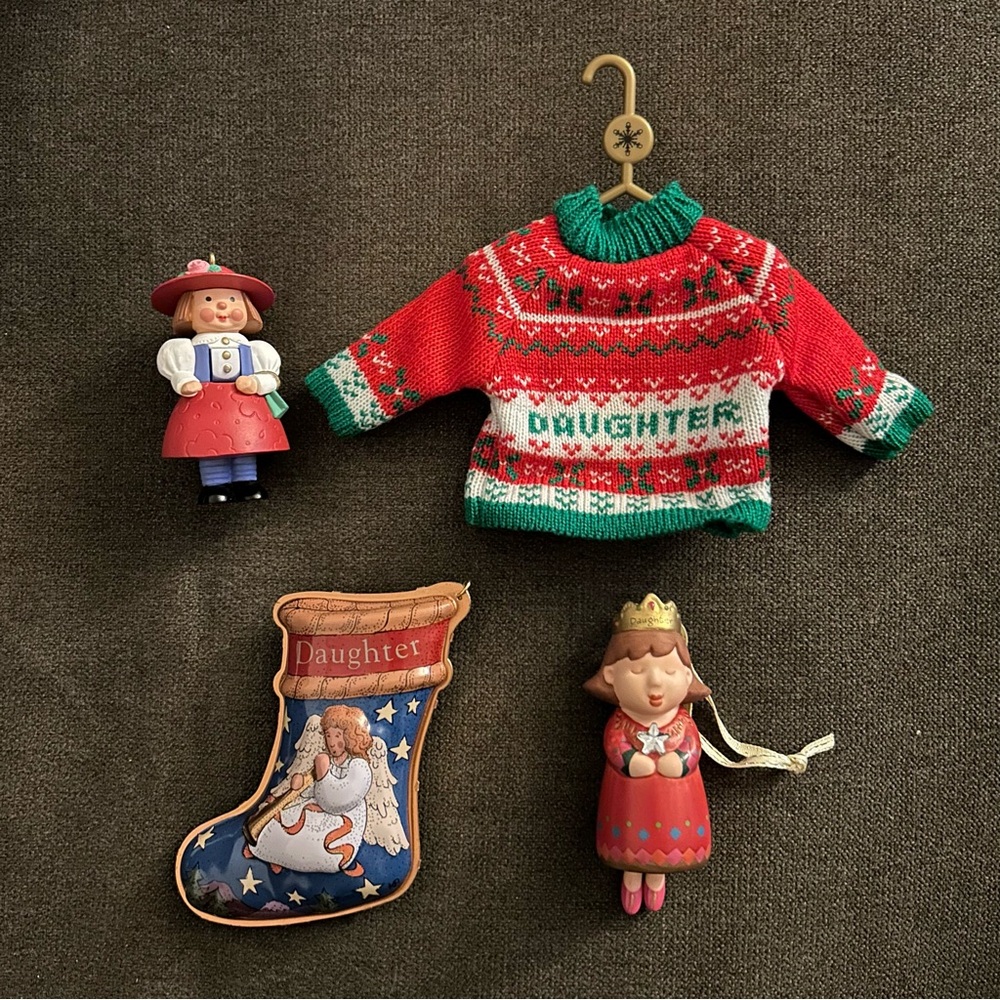 Bundle of 4 Hallmark Keepsake Daughter Ornaments
